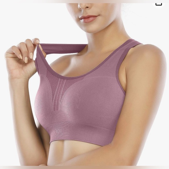 NIP Healthyoga sports bra set of 2 black and mauve - Picture 3 of 4